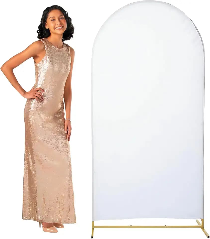 Fun Express 3 ft. x 6 ft. Arch Frame Polyester White Fabric Cover