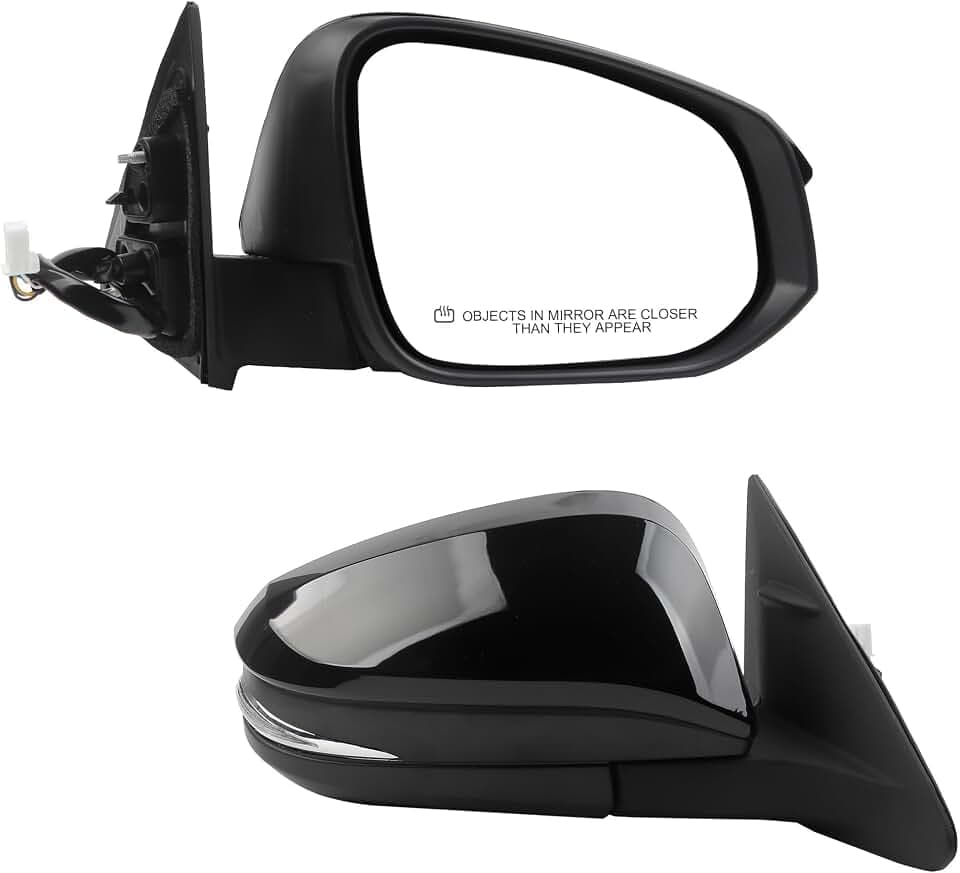 Dasbecan Passenger Mirror Compatible with 2014-2019 Toyota Highlander Black
