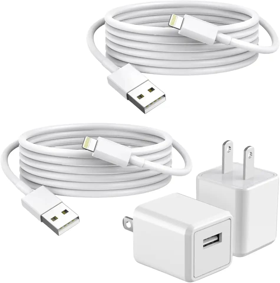 iPhone Charger,2Pack 6FT USB Wall Charger Fast Charging USB Cable Charging Cube Travel Plug Block with 6Foot Fast Cuble Lightning Cable Cord for iPhone 14 13 12 11 Pro Max XS XR X 8 7 SE2022 iPad