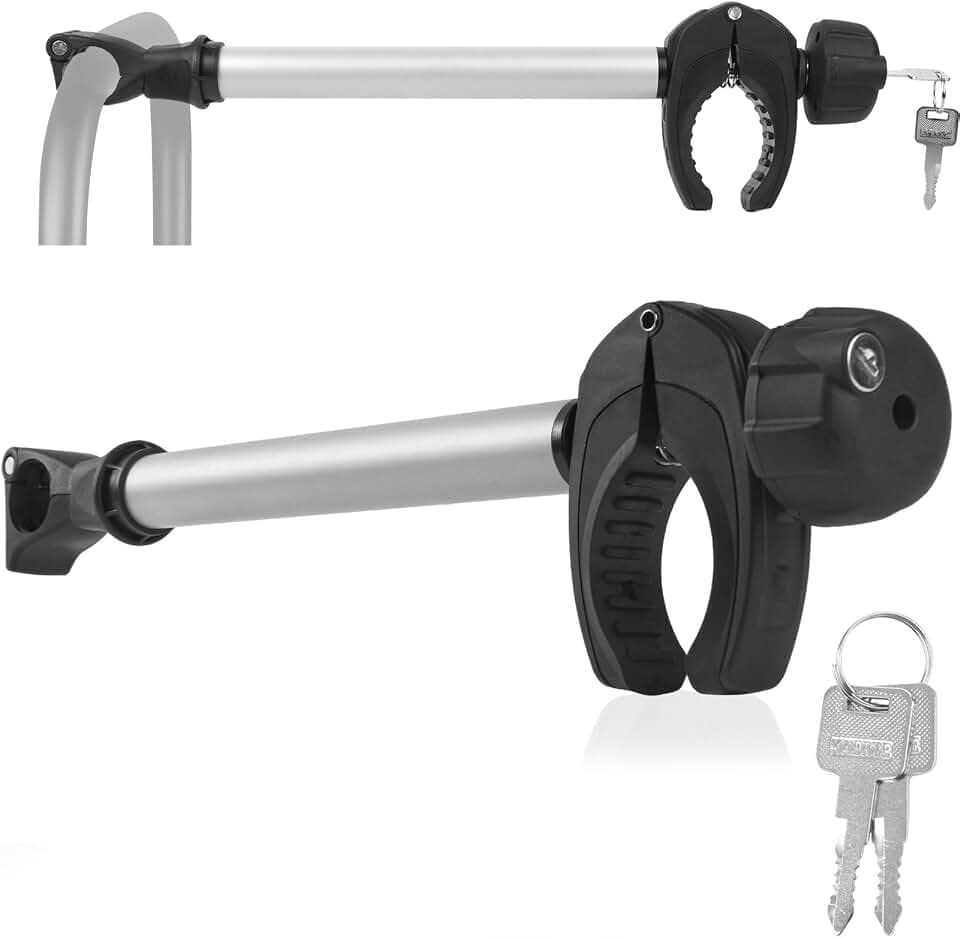Alu Rahmenhalter für Fahrradträger 45CM Länge, Abschließbare, Silber