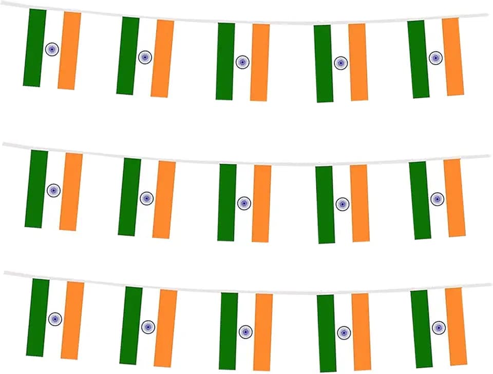 mflagperft India Mini String Flags 30Pcs, Indian Flag Banner