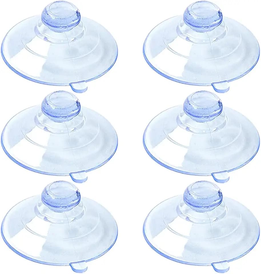 Saugnapf-Haken für Glasscheiben – 6 Stück 60 mm runde Knopf-Sauger, Gummiknöpfe für Glasplatten, Fenster, Spiegel, Tische, Mehrzweck-Saugnapf-Haken für Küche, Badezimmer, Heimdekoration