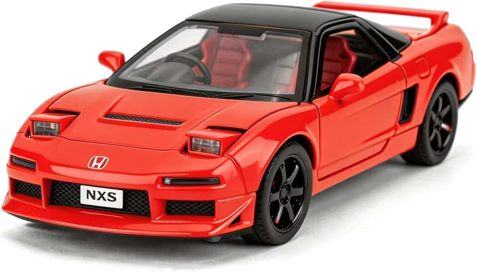 1:32 Erstgeneration NSX Alloy Modellauto | Pull Back Spielzeugauto mit Licht & Sound | Öffnbare Türen & Klappscheinwerfer | Klassischer Sportwagen Sammlermodell, Geschenk Kinder & Autofans, Rot