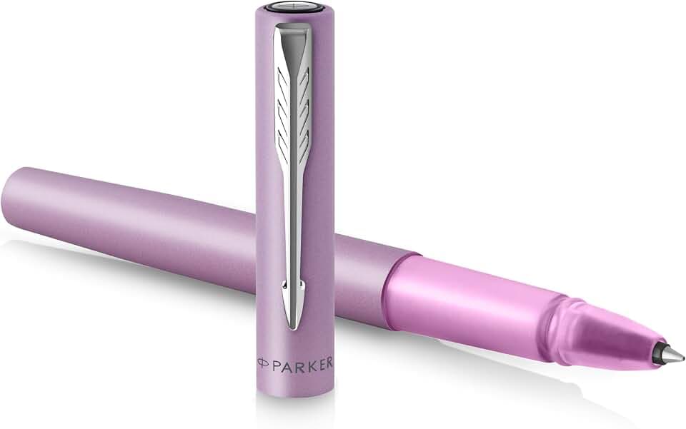 Parker Vector XL Tintenroller | Fliederfarbene Metallic-Lackierung auf Messing | Feine Schreibspitze mit schwarzer Nachfülltinte | Geschenkbox