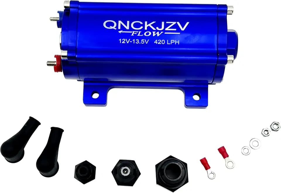 12-170 In-Line Electric Fuel Pump - 420 LPH, Ideal for Up to 170 PSI, 12-13.5V (Blue)