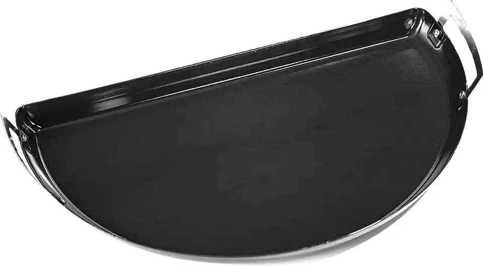 SnS Grills Drip 'N Roast Pan 22", All-in-One Drip Pan, Roasting & Baking Pan for Outdoor Grilling & Indoor Oven Use, Carbon Steel with Black Porcelain Coating - Fits 22” Weber & Other Kettle Grills