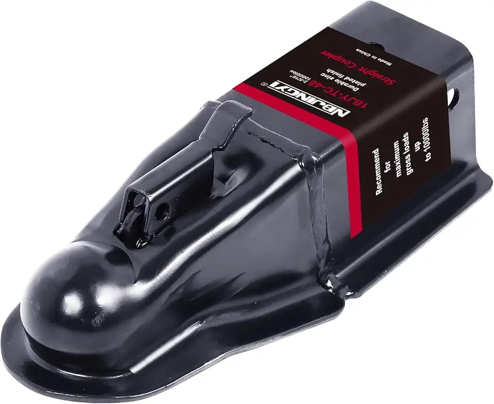 Straight Trailer Coupler 2-5/16" Ball 3" Channel Width 14000 LBS Trailer Tongue Coupler Black