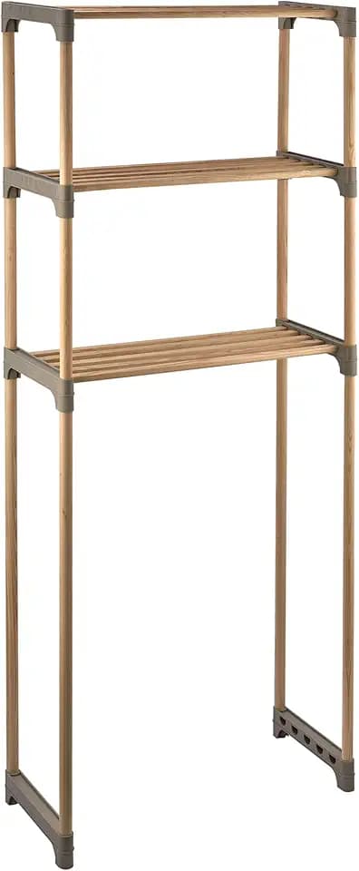 Honey-Can-Do Over-the-Toilet Bathroom Storage Shelf, Wood, Natural, 3-Tier