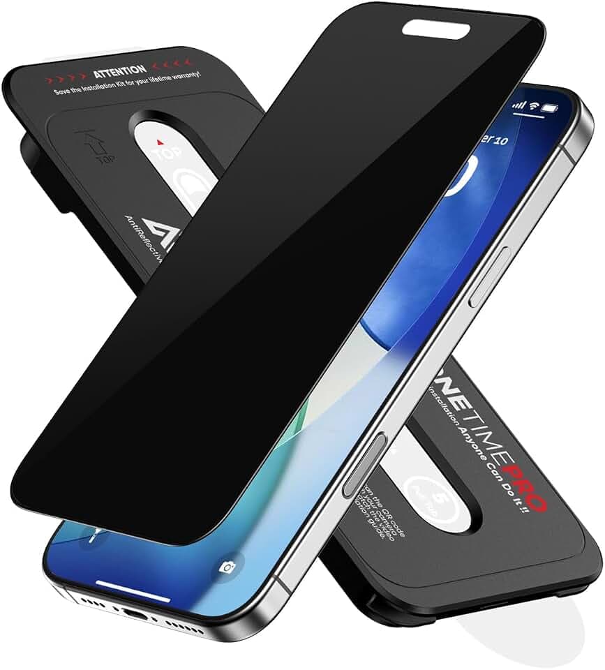 FLOLAB NanoArmour ONETIME PRO for iPhone 17 Air 3D Privacy Screen Protector, Anti-Reflective, Infinity Edge-to-Edge, Anti-Spy Tempered Glass, Reinforced Edges, Smooth, Easy Install