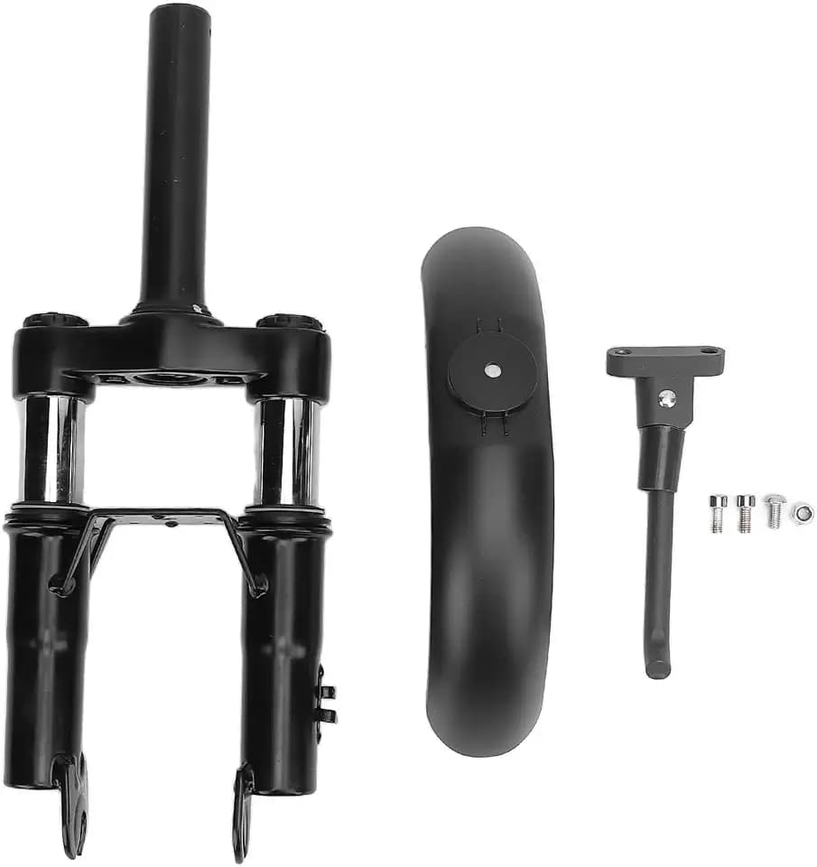 Elektroroller Federung Vorderradgabel Kit für Xiaomi M365/M365 Pro/M365 Pro 2/1S, E-Roller Stoßdämpfer Anti Vibration Federgabel mit Ständer und Schutzblech