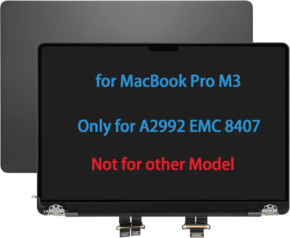 14" Screen Replacement for MacBook Pro M3 A2992 EMC 8407 LCD Screen Display Complete Top Assembly (Black)