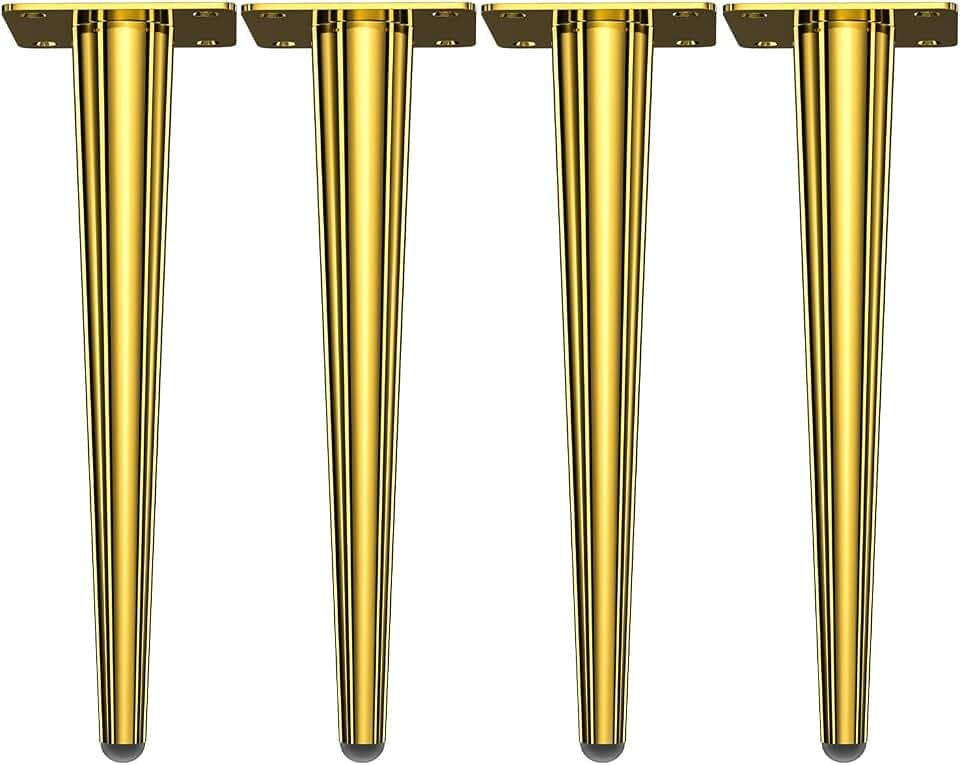 Osring 20 Inch Furniture Table Legs Straight, Gold Metal Coffee Table Feet