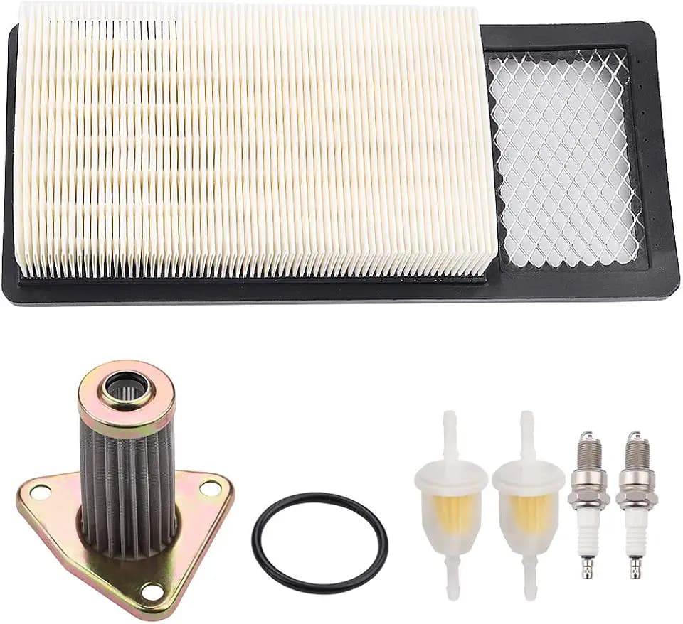 Tvent 72368G01 Air Filter w 26591G01 Oil Filter Replacement for EZGO TXT Medalist 4 Cycle 295cc 350cc Golf Cart 1994-2005 with 72084-G01 Fuel Filter Spark Plug