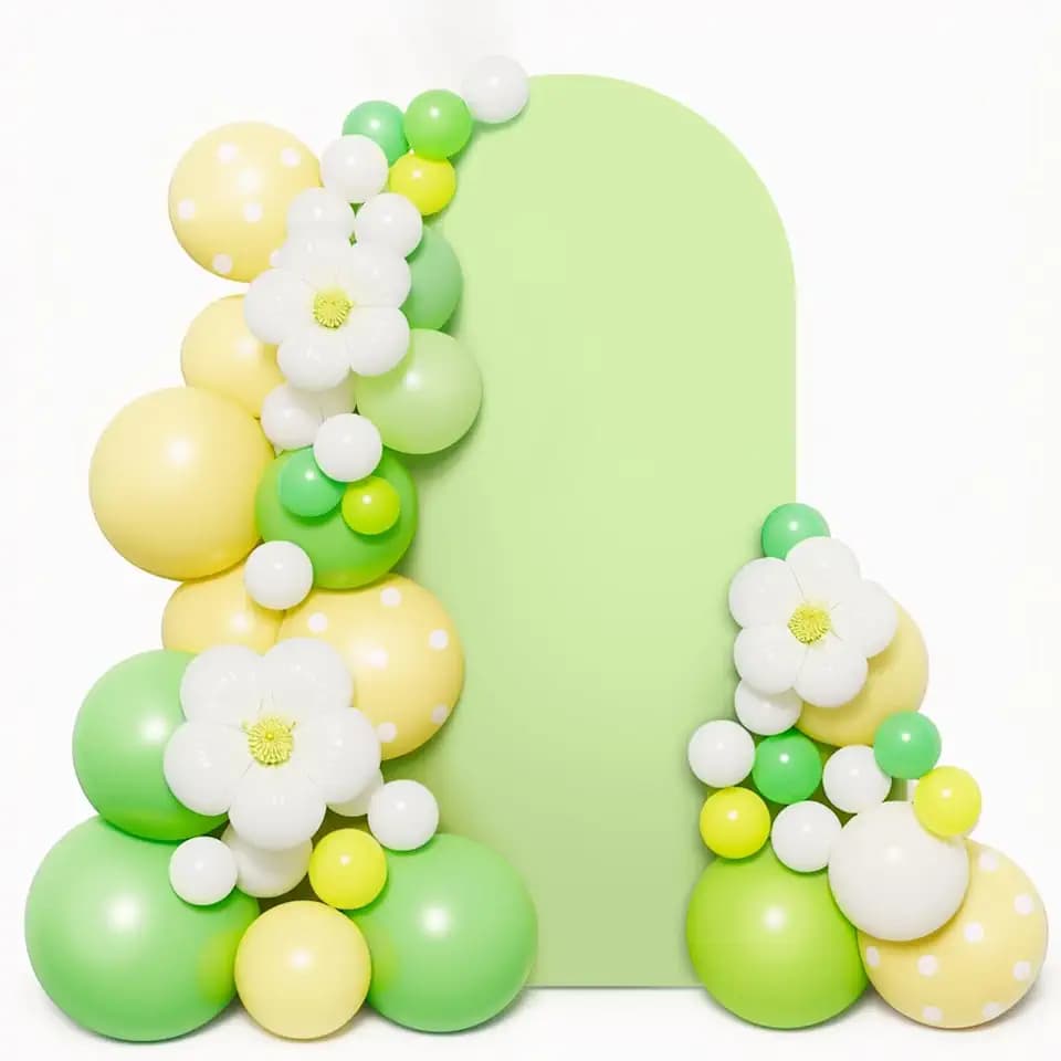 LEBENGURU 7.2FT Arch Backdrop Cover, Green Spandex Fitted for Round Top