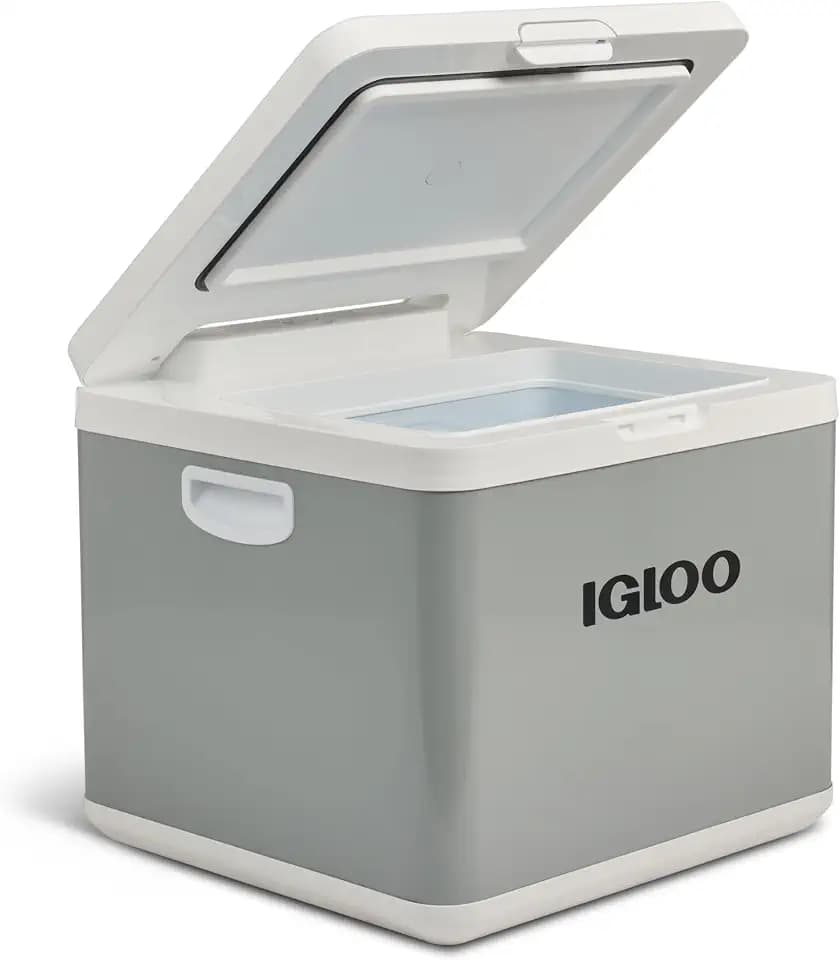 IGLOO IH45 Hybrid Kompressor Kühlbox 43L – 12V & 230V Mini‑Kühlschrank für Auto, Camping, Wohnmobil & Boot – elektrische Hybrid Kühlbox mit starker Kühlleistung, leise & energieeffizient