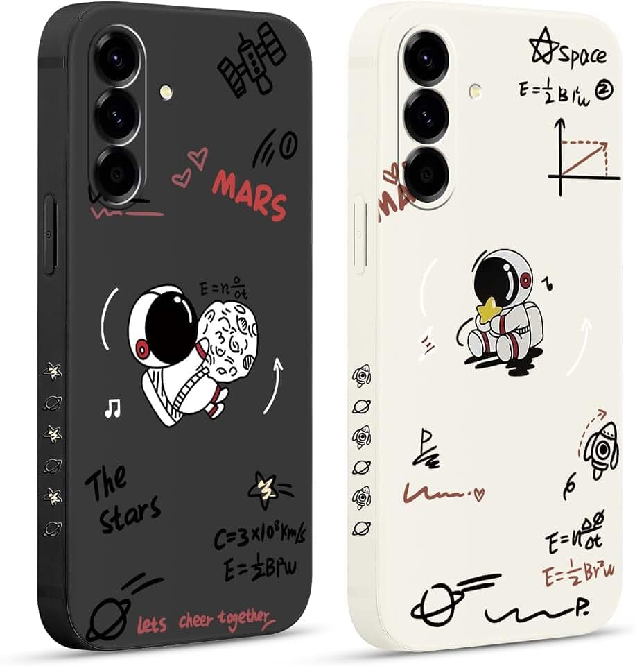 Pnakqil 2 Stück Handyhülle für Samsung Galaxy A56 6,7" Hülle, Süßer Astronaut Formel Bemaltes Muster Case Silikon Weiche für Mädchen Modische TPU Dünn Stoßfeste Kameratasche Tasche Schutzhülle