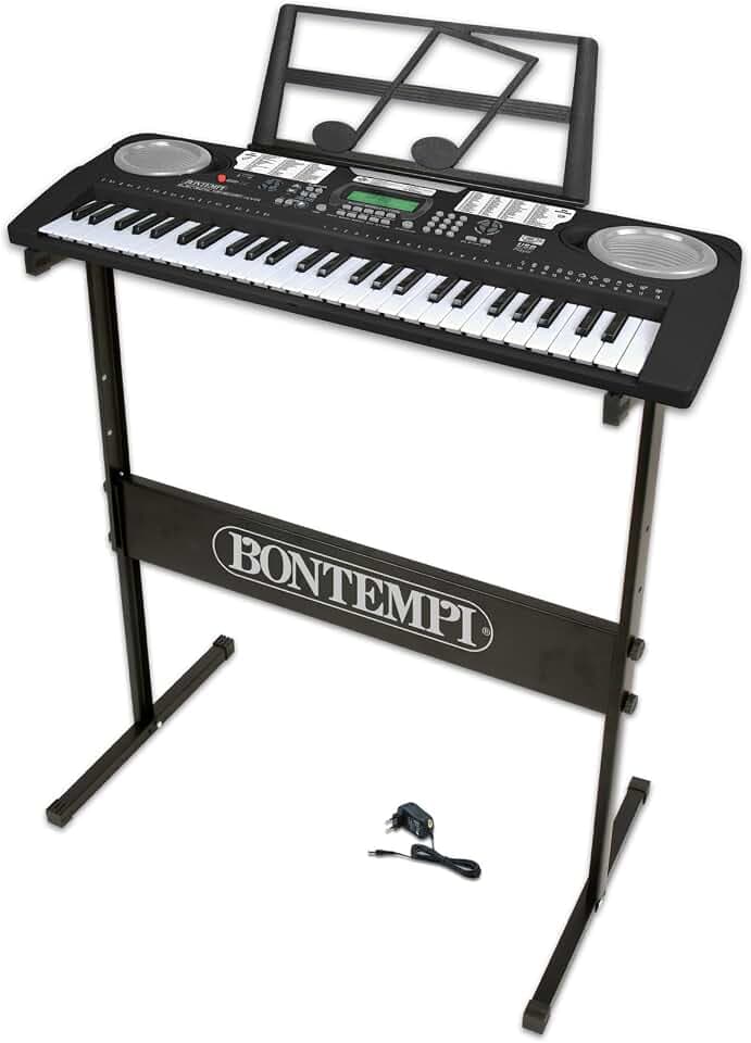 Bontempi | HarmonyLegs - Digitale 54-Tasten-Tastatur mit Beinen | USB-Anschluss und Netzwerkadapter für volle Harmonie, 690x220x700 mm