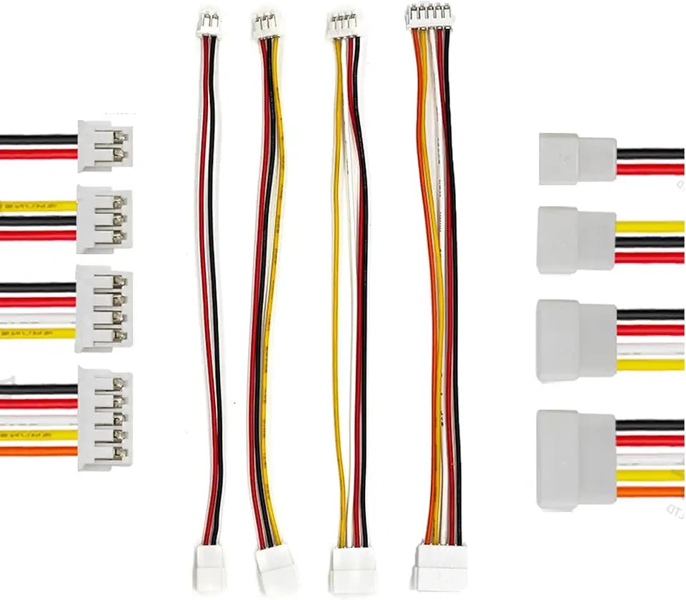 20 PCS JST ZH 1.5mm 2 3 4 5 Pin Connector, Male and Female Double Connector End with 200mm Extension Cable AWG 26