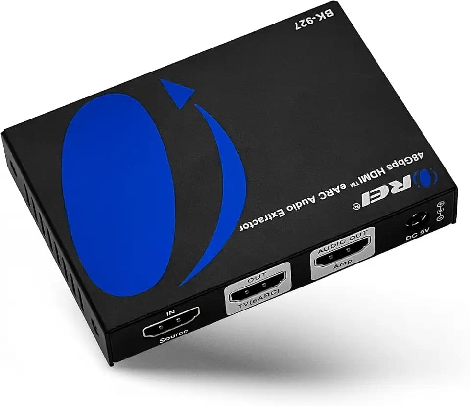 OREI 8K eARC HDMI Audio Extractor Converter ARC Support 48Gbps 4K @ 120Hz - Dolby Digital/DTS Passthrough CEC, HDR, Dolby Vision, Atmos Supported - Send eARC Signal to Old AV Receiver (BK-927)