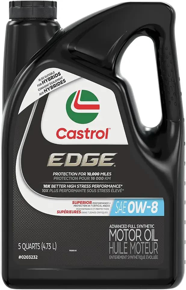 Castrol Edge Advanced Full Synthetic 0W-8 Motor Oil, 5 Quarts