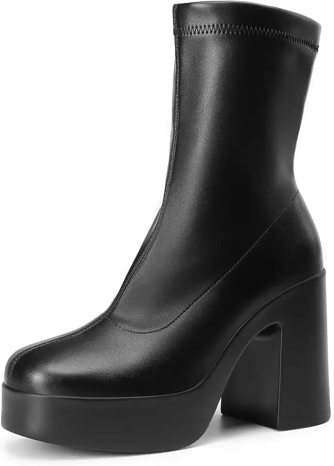 DREAM PAIRS Women's Gogo Ankle Boots Platform Shoes