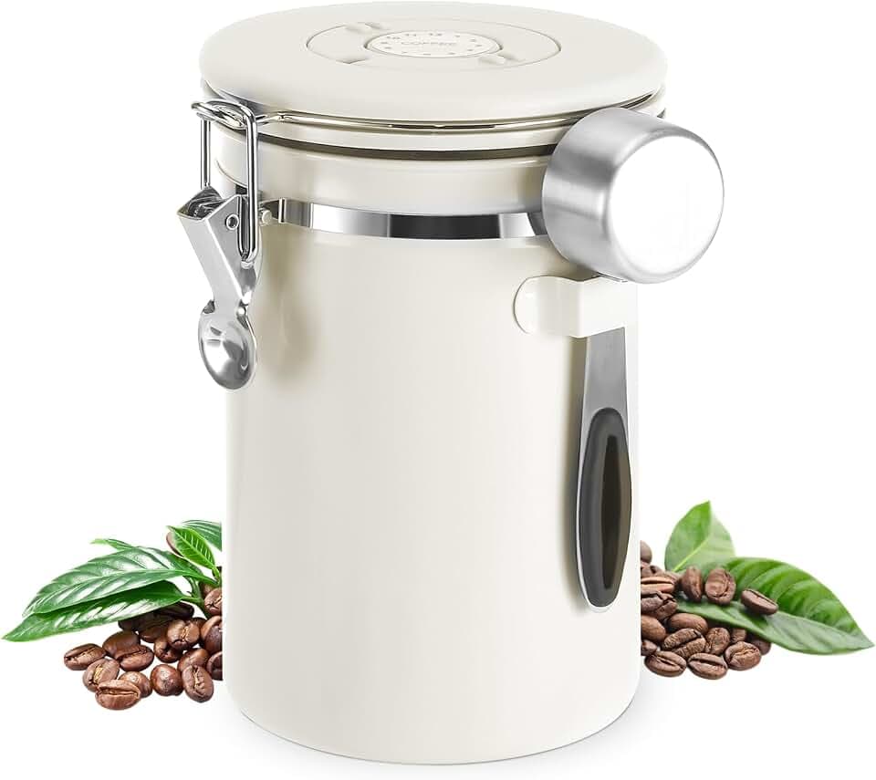 Royouzi Luftdichte Edelstahl Kaffeedose, Vakuum Kaffeedose