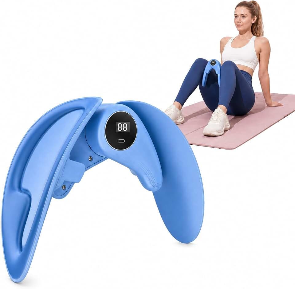 Pelvic Floor Exercise Devices with 3 Adjustable Resistance Levels,LED Counter Female Thigh Master, 360° Rotation,Home Fitness Equipment for Hip Leg Arm & Postpartum Recovery