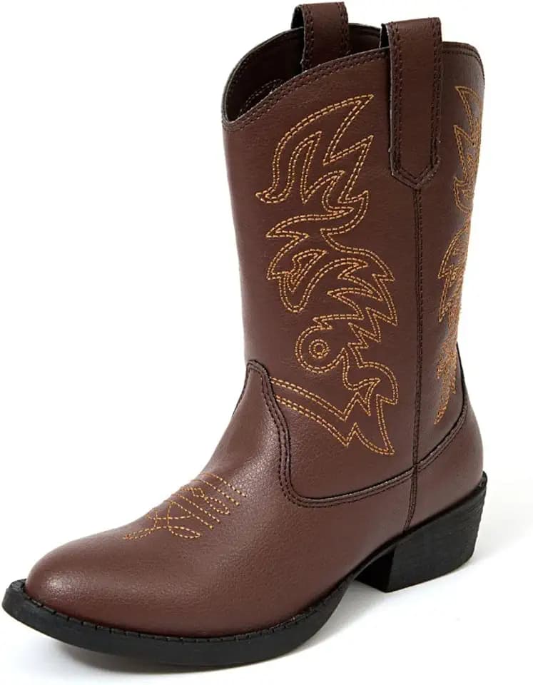 Deer Stags Boy's Ranch Western Boot, Dark Brown, 12 Little Kid