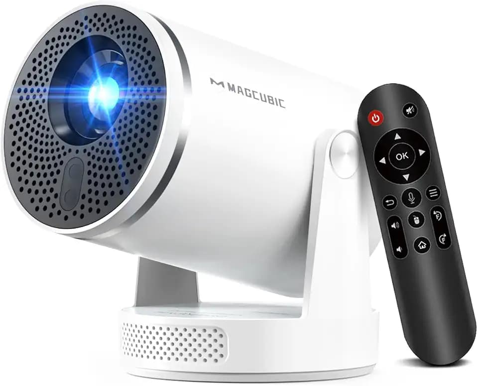 Mini Projector with Wifi 6 and Bluetooth 5.4, Smart Portable Projector 4K Support, Android 14 & 400 ANSI, Auto Focus & Keystone, 1080P Small Proyector Magcubic HY320Pro for Bedroom, Movie, Outdoor