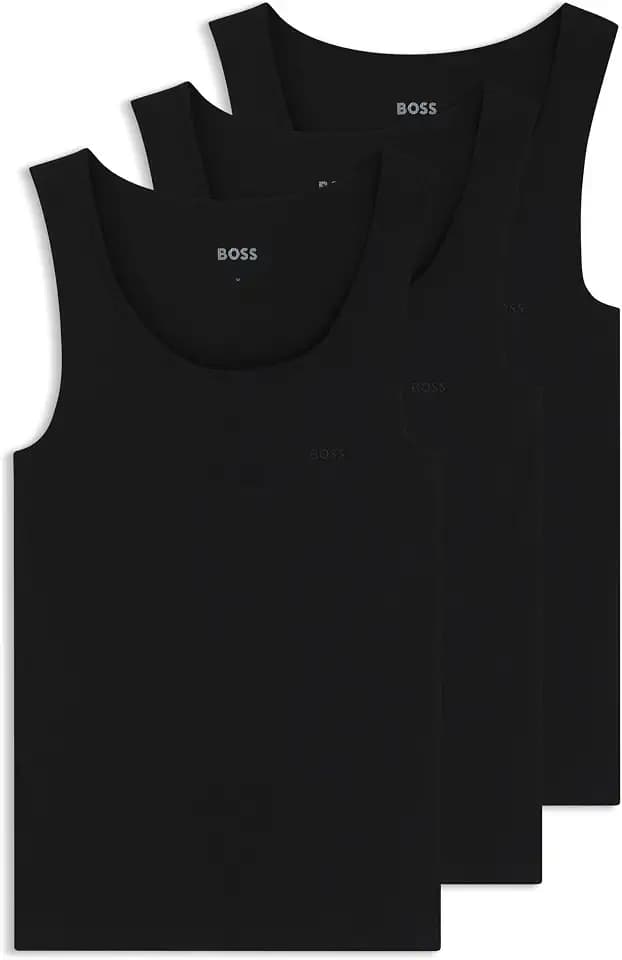 BOSS Herren TankTop3P RibClassic Dreierpack Unterhemden aus RIPP-Baumwolle