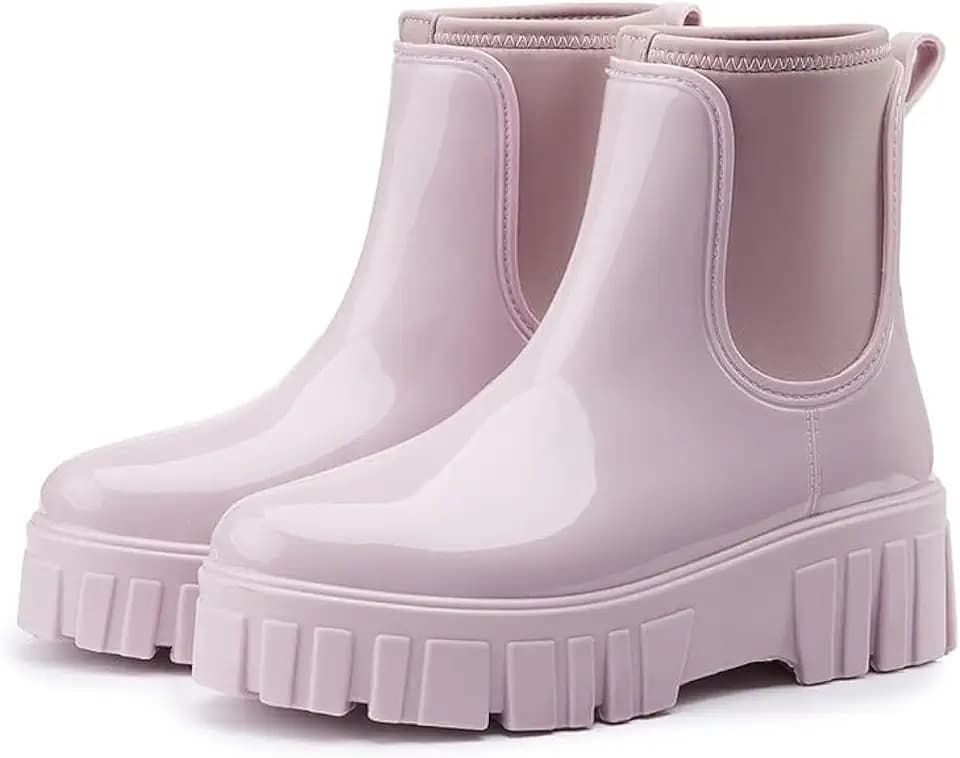 CLYCTIP Regenstiefel für Damen, kurze Chelsea-Stiefel, wasserdicht, Regenstiefel, Damen-Gummistiefel, Größen 36-42