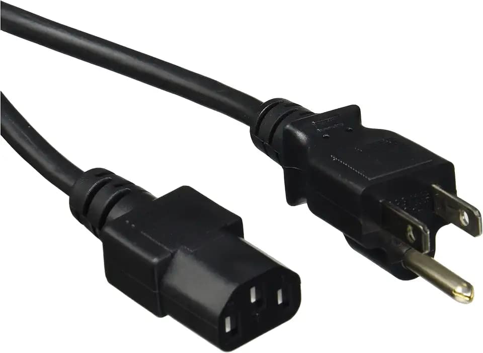 Monoprice Power Cord - NEMA 5-15P to IEC 60320 C13, 18AWG, 10A/1250W, 125V, 3-Prong, 6ft, Black, 6-Pack