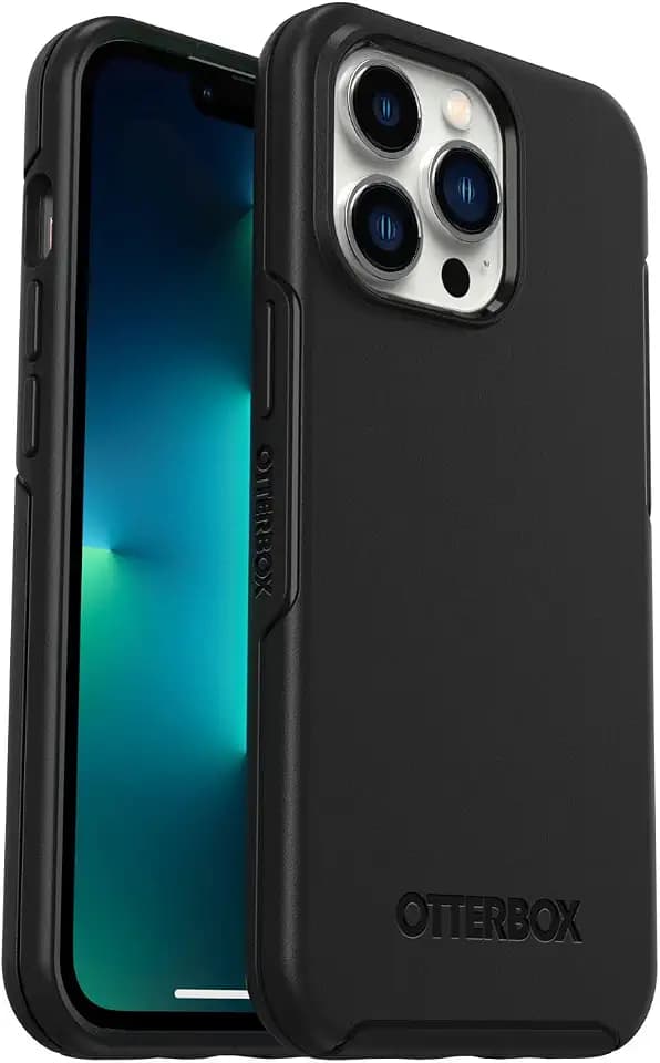 OtterBox iPhone 13 Pro (ONLY) Symmetry Series Case - Single Unit Ships in Polybag, Ideal for Business Customers - BLACK, ultra-sleek, wireless charging compatible, raised edges protect camera & screen