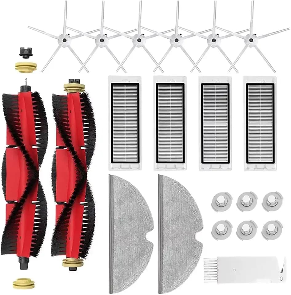 Zubehör für Xiaomi Roborock Saugroboter S5 Max S6 Max S6 Pure S6 MaxV S50 S51 S55 S60 S65 S5 S6, Ersatzteile Hauptbürste, Seitenbürste, HEPA Filter, Wischtücher, Filterkern, Reinigungswerkzeug