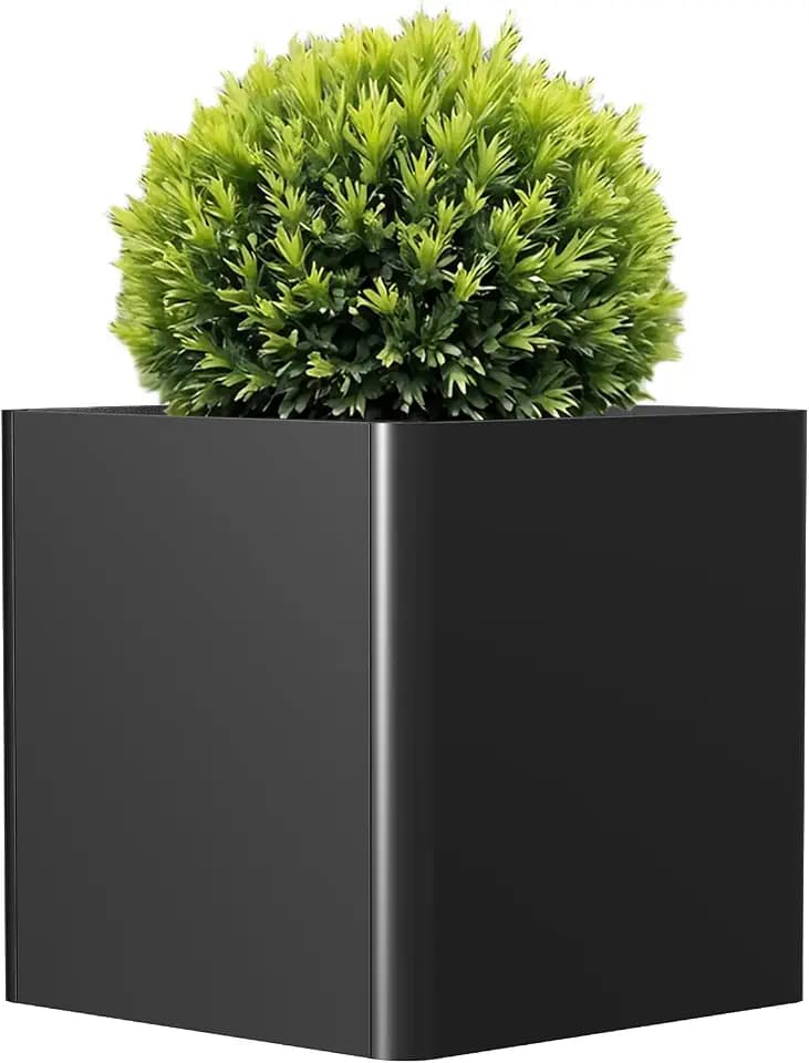 24 Inch Square Planters for Outdoor Plants,Black