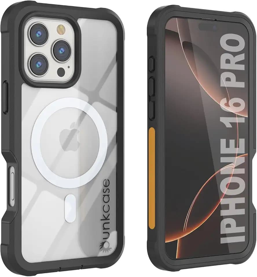 PunkCase for iPhone 16 Pro Case [Spartan 3.0] Rugged Heavy Duty Cover W/Kickstand+MagRing & Privacy Tempered Glass Screen Protector | Ultra Slim Protection for iPhone 16 Pro (2024) (6.3")