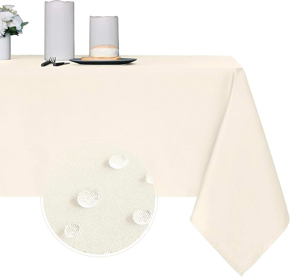Obstal 210GSM Rectangle Table Cloth, Ivory,60 x 60 Inch