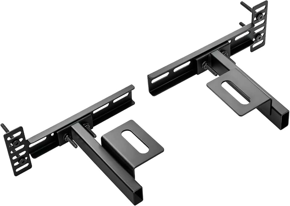 Thickened Headboard Brackets For Metal Bed Frame, Suitable For Double Bed, Standard Beds, Queen Beds, And King Bed, Adjustable Headboard Brackets With Footboard Extension Kit, Matte Black , 2 PCS