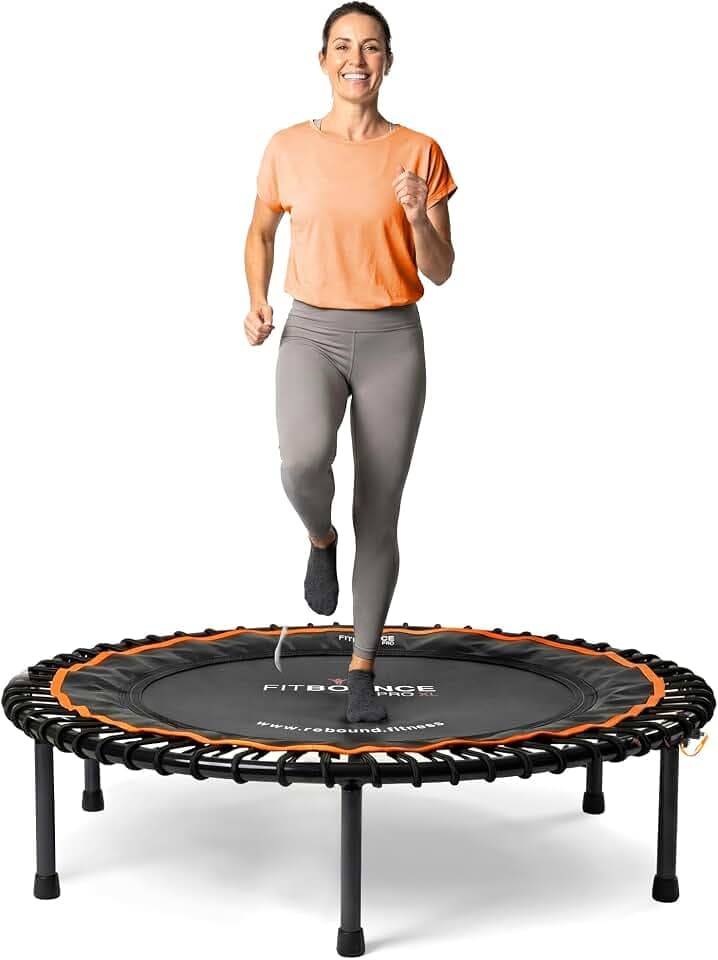 MXL FIT Bounce PRO XL Bungee Rebounder - Premium Indoor Mini Trampoline for Adults, Silent Low-Impact Bounce, Half-Folding with Foldable Steel Legs & Carry Bag - 48 in, 400lb