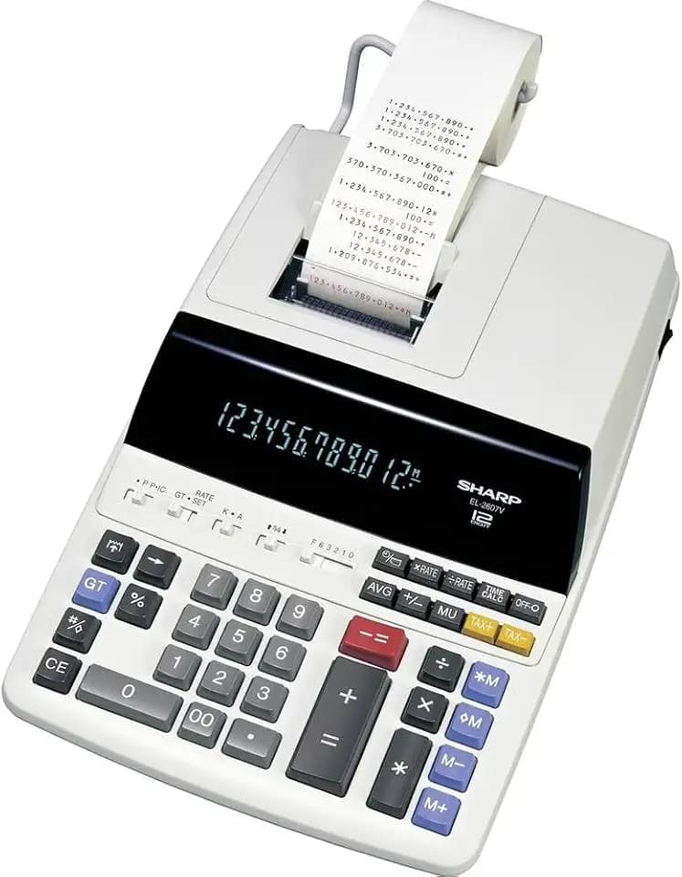 SHARP EL-2607V Druckender Tischrechner, weiß