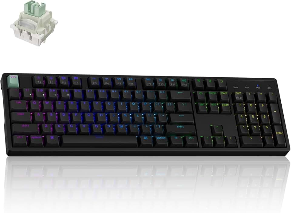 Keychron K10 HE 100% Wireless Hall Effect Keyboard, Lime Switch