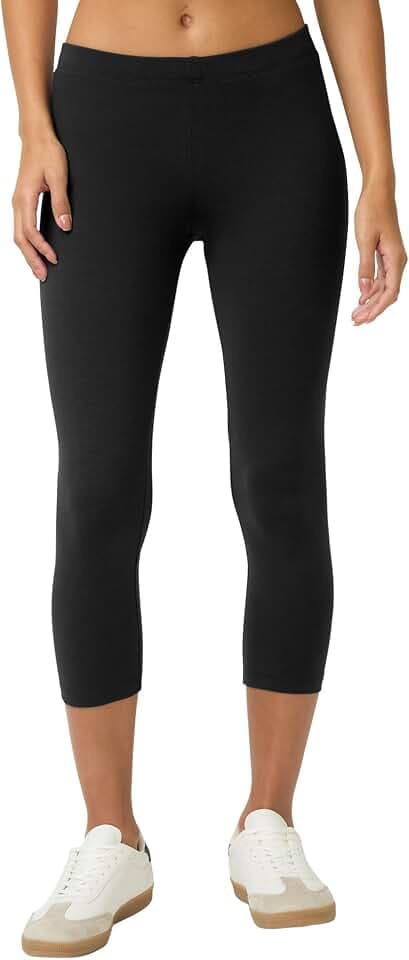 no nonsense Soft Cotton Capri Leggings for Women, Women Capri Pants