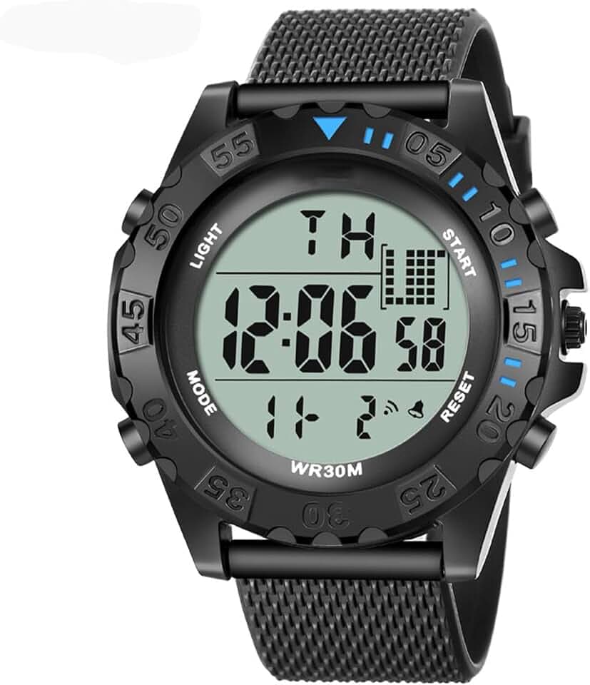 Digitale Sportuhr für Kinder, Mädchen, Jungen, multifunktional, wasserdicht, Chronograph für den Außenbereich, blau, Armband