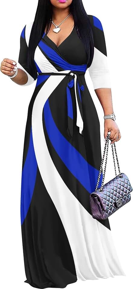 FANDEE Plus Size Maxi Dress for Women - Summer Long Dresses Casual