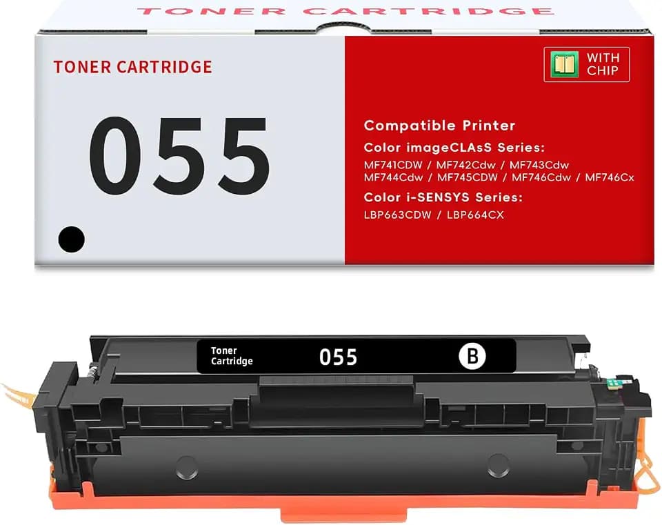 1PACK 055 Black Toner Cartridge Replacement for Canon 055 Toner Cartridge