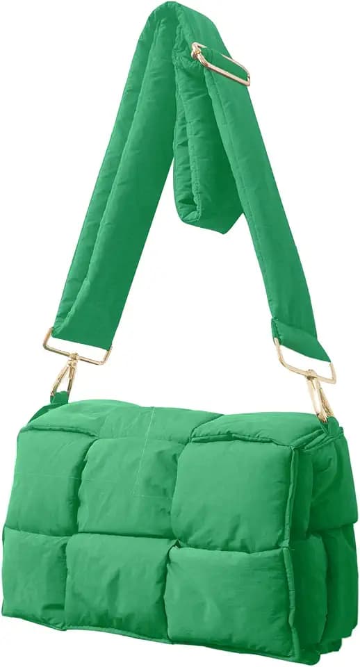 Shoulder Bag Lightweight Puffer Tote Crossbody Bag Handwoven for Women