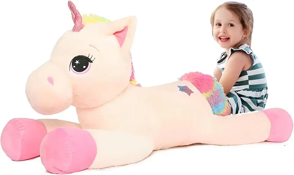 Tezituor 43'' Big Unicorn Plush Toys,Off-White Unicorn Stuffed Animals