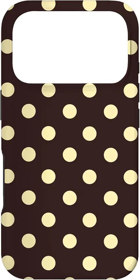 Brown Butter Yellow Big Polka Dot Boho Espresso Aesthetic Case for iPhone 17 Pro