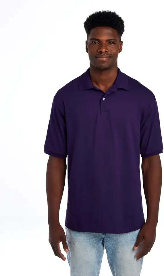Jerzees Men's Dri Power Cotton Blend Polo Shirts, Moisture Wicking for All Day Comfort, Short or Long Sleeve