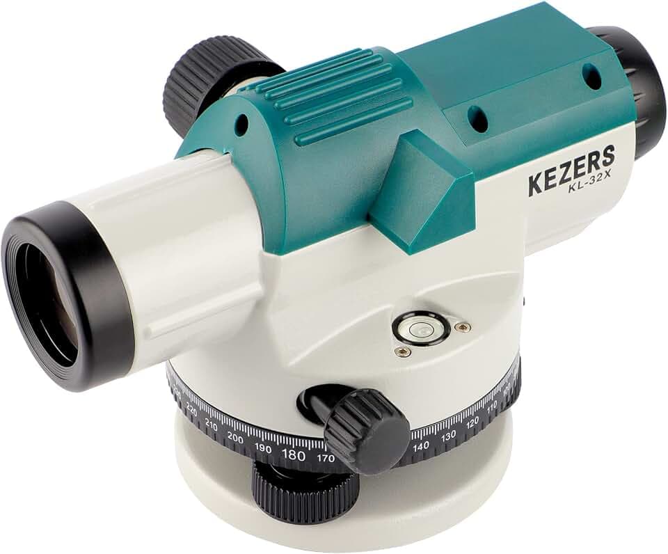 KEZERS 32X Automatic Optical Level Kit with Self- Leveling Magnetic Dampened Compensator and Transport Lock,High Precision Height/Distance/Angle Level Measure - KL-32X